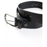 Ceinturon Jeans noir cuir pleine fleur orné