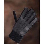 Gants cuir  d'agneau pleine  fleur et laine